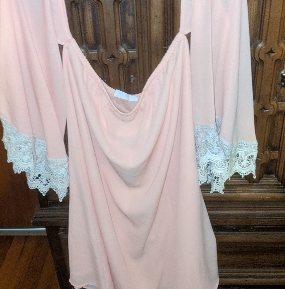 A beautiful peach colored dress